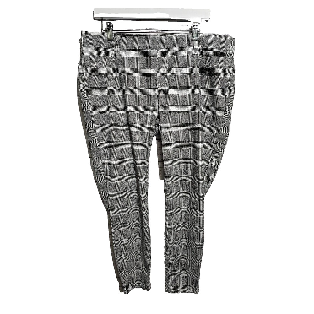 Dark Academia Y2K Preppy White Black Plaid Cropped Pants Womans Size XL Short